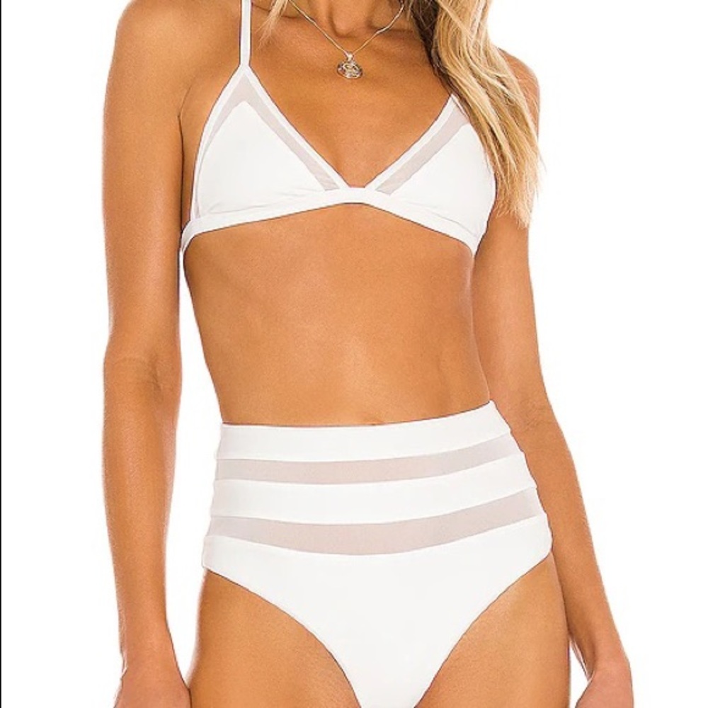 Lovers + Friends Mykonos Bikini Top & Cashel High Waist Bottoms small